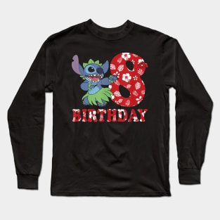 8th Birthday Stitch Hula Dancer Long Sleeve T-Shirt